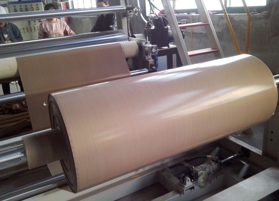 پارچه پهن بافته PTFE پوشش فایبر گلاس پارچه رنگ قهوه آسان برای تمیز کردن
